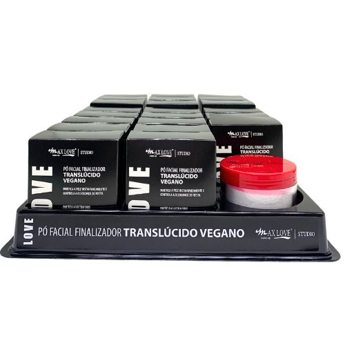 Pó Facial Finalizador Translúcido Vegano Max Love - Box c/ 22 unid