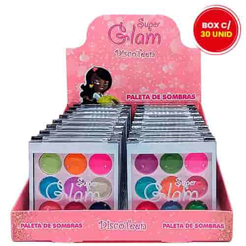 Paleta de Sombras Super Glam Disco Teen HB100494 - Box c/ 16 unid