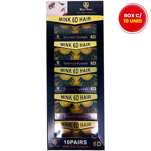 Cílios Postiços Mink 6D Hair Blue Moon BM1015-07 - Box c/ 10 unid