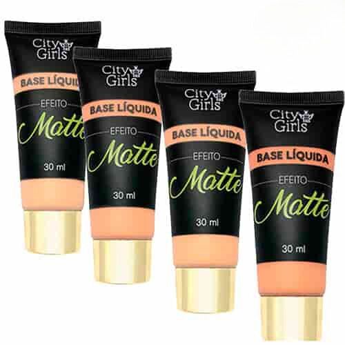 Base Líquida Efeito Matte City Girls Box A CG092 – Kit c/ 04 unid