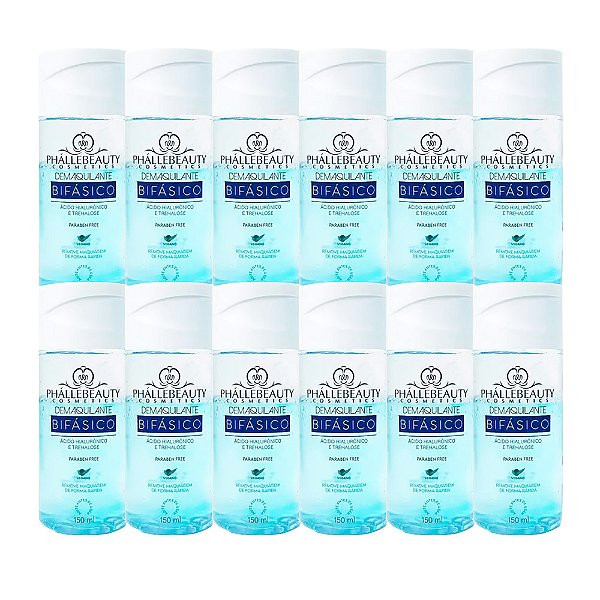 Demaquilante Bifásico Ácido Hialurônico Phállebeauty PH512 -  Box c/ 12 unid