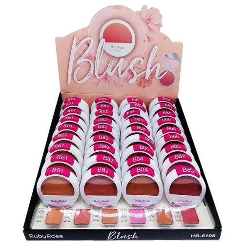 Blush Compacto Facial Ruby Rose HB-6106 - Box c/ 36 unid