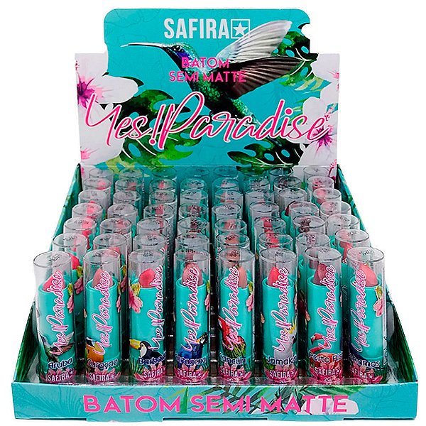 Batom Bastão Semi Matte Yes Paradise Safira - Box c/ 56 unid