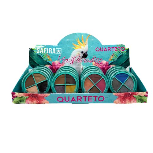 Quarteto de Sombras Yes Paradise Safira - Box c/ 16 unid