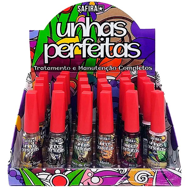 Esmalte Unhas Perfeitas Tratamento e Manutenção Safira - Box c/ 24 unid