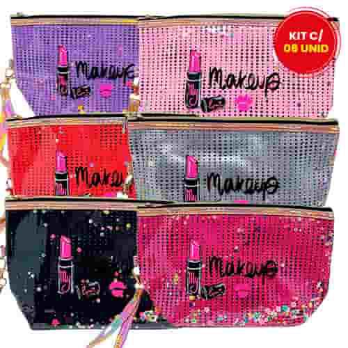 Necessaire Estampada Make Up LB767-061-5-2 - Kit c/ 06 unid