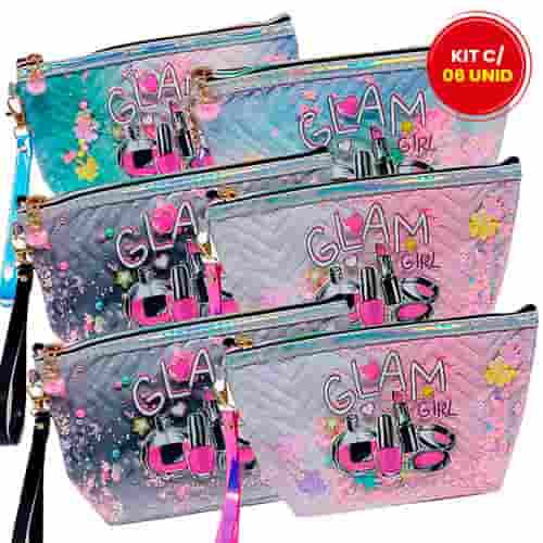 Necessaire Estampada Glam Girl LUA210-007-4-4 - Kit c/ 06 unid