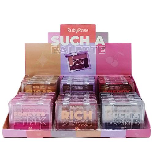 Paleta de Sombras Such a Palette Ruby Rose HB-1078 - Box c/ 24 unid