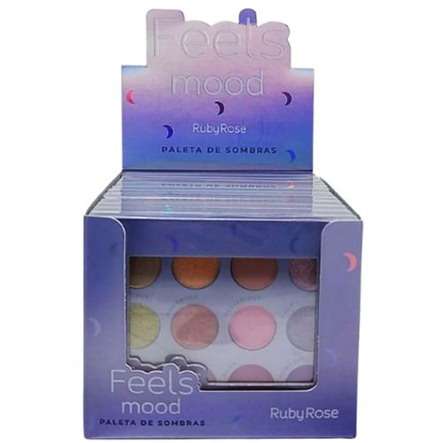 Paleta de Sombras Feels Mood Ruby Rose HB-1082 - Box c/ 12 unid