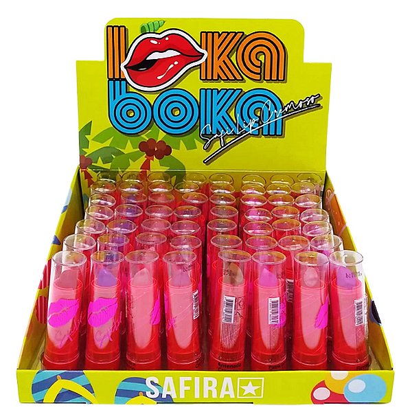 Batom Bastão Cremoso Safi Lip Loka Boka Safira – Box c/ 56 unid