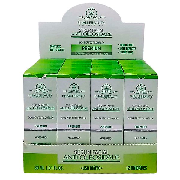 Sérum Facial Antioleosidade Phállebeauty PH0558 - Box c/ 12 unid