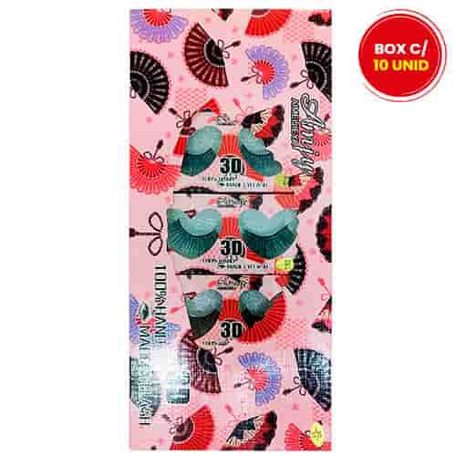 Cílios Postiços 3D DF-CR0340 - Box c/ 10 unid