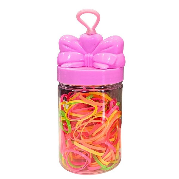 Pote de Elásticos para Cabelo
