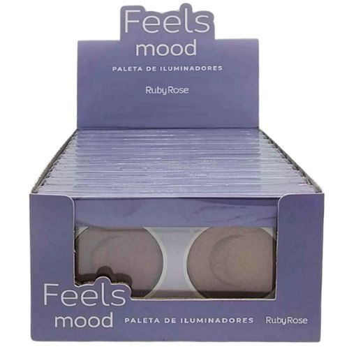 Paleta de Iluminadores Dark Feels Mood Ruby Rose HB-7525 - Box c/ 12 unid