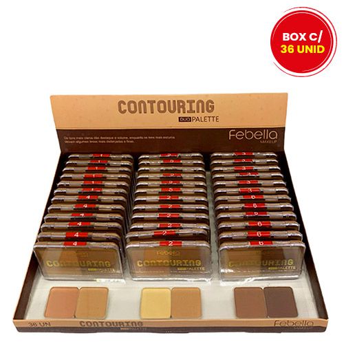Paleta de Contorno Duo Matte Febella CP5111 - Box c/ 36 unid