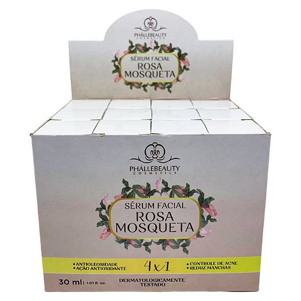 Sérum Facial Rosa Mosqueta 4x1 Phállebeauty PH0559 - Box c/ 12 unid