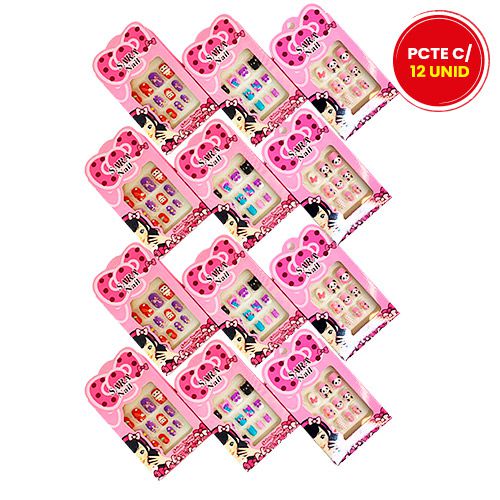 Unhas Postiças Infantil Sara Nail SM756-046-10-6 - Pcte c/ 12 unid