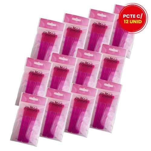 Escovinha para Cílios e Sobrancelha Com 08 unidades Mandala FP-136 - Pcte c/ 12 unid