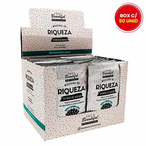 Máscara da Riqueza Extrato de Caviar Face Beautiful FB152 - Box c/ 50 unid