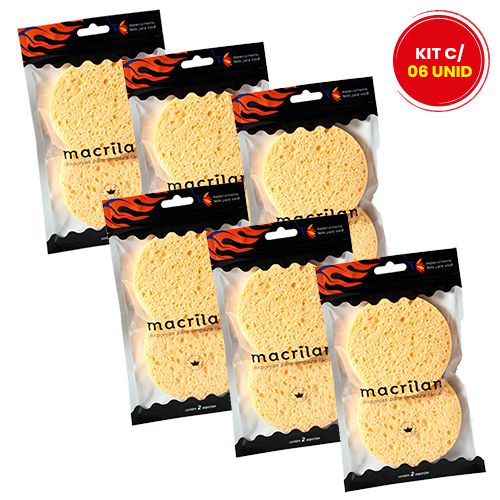 Esponja para Limpeza Facial Macrilan EP11 - Kit c/ 06 unid