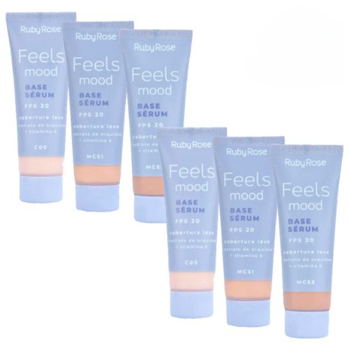 Base Sérum FPS 20 Feels Mood Grupo 1 Tons Claros Ruby Rose HB-900/G1 - Kit c/ 06 unid
