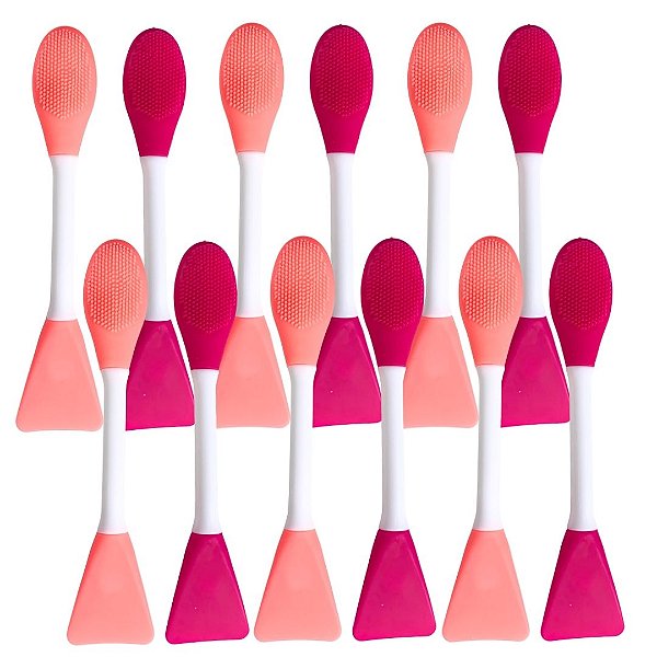 Espátula e Escova de Silicone para Limpeza Facial - Pcte c/ 12 unid