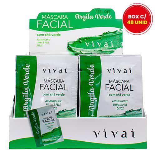 Máscara Facial Argila Verde com Chá Verde Vivai 5046.2.1 - Box c/ 48 unid