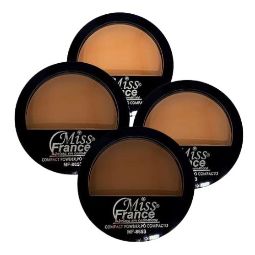 Pó Compacto Silky Touch Miss France MF-8653 - Kit c/ 04 unid
