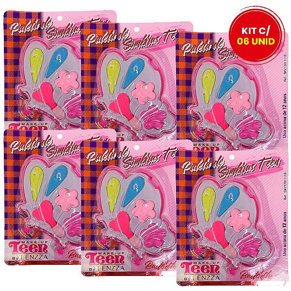 Paleta de Sombras Teen Butterfly Fenzza SKV12011119 - Kit c/ 06 unid