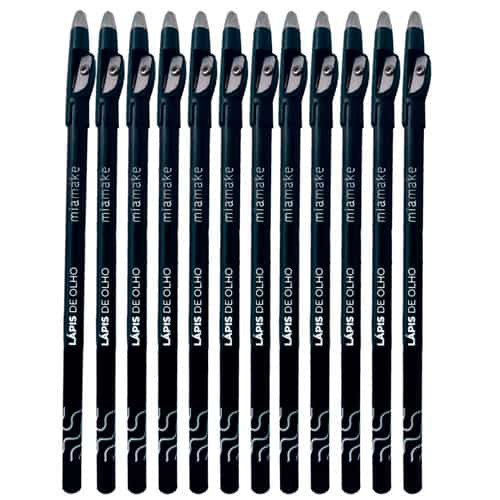 Lápis de Olho Preto com Apontador Mia Make 282 - Pcte c/ 12 unid