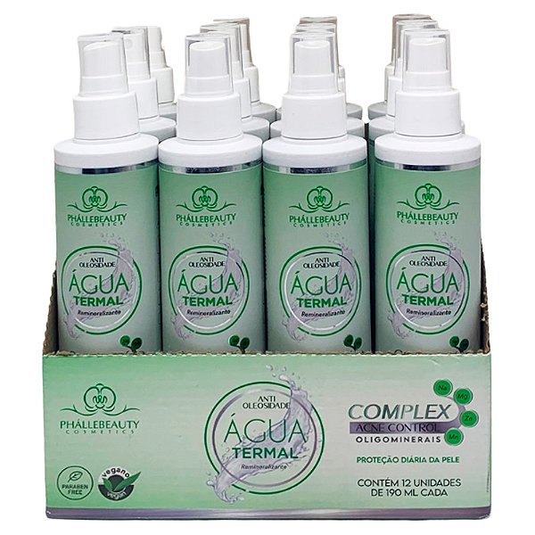 Água Termal Antioleosidade Phállebeauty PH0568 - Box c/ 12 unid