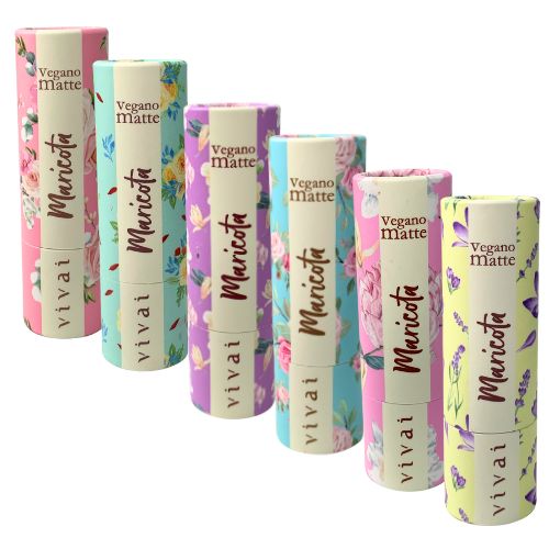 Batom Bastão Matte Vegano Maricota Vivai 3024.4.1 - Kit c/ 06 unid