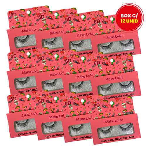 Cílios Postiços com 02 Pares 6D-26 Make Lolita CNL110 - Box c/ 12 unid