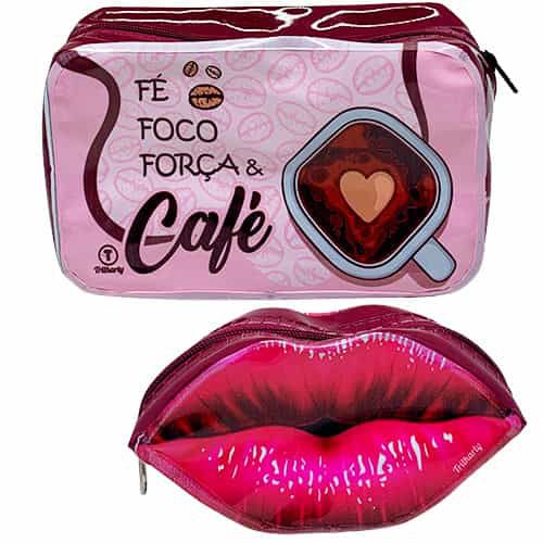 Kit com 02 Necessaire Café Trilharty KB50
