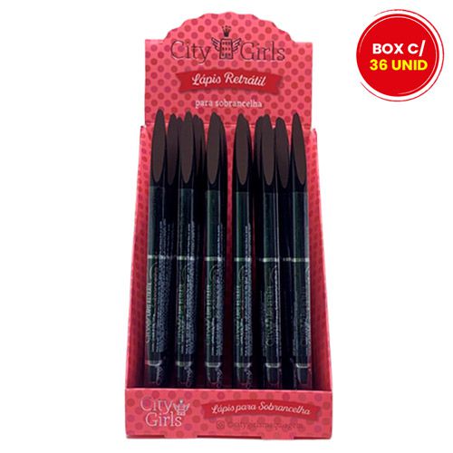 Lápis Retrátil para Sobrancelha City Girls CG081 - Box c/ 36 unid