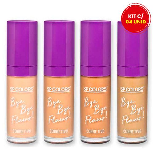 Corretivo Líquido Bye Bye Flaws SP Colors SP203 - Kit c/ 04 unid