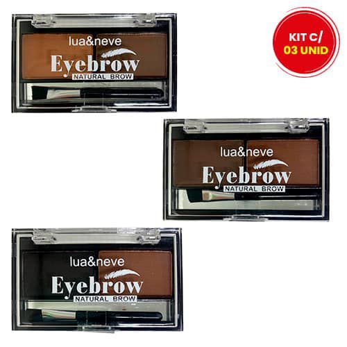 Sombra para Sobrancelhas Eyebrow Natural Brow Lua & Neve LN02016 - Kit c/ 03 unid