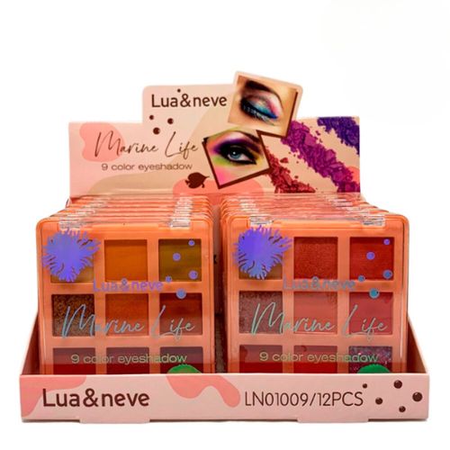 Paleta de Sombras Marine Life Lua & Neve LN01009 - Box c/ 12 unid