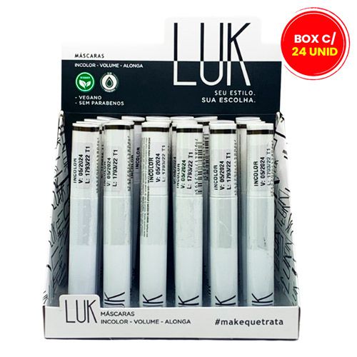 Máscara de Cílios e Sobrancelha Incolor Luk PAUND09 - Box c/ 24 unid