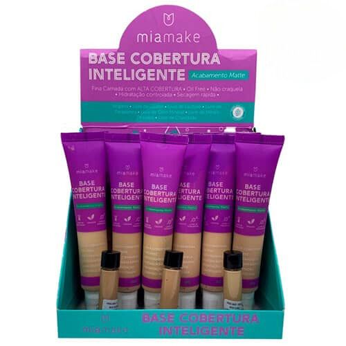 Base Líquida Cobertura Inteligente Cores Médias Mia Make 290 - Box c/ 24 unid