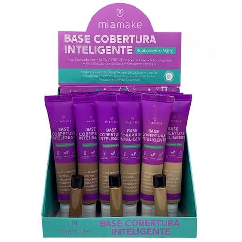 Base Líquida Cobertura Inteligente Cores Escuras Mia Make 291 - Box c/ 24 unid