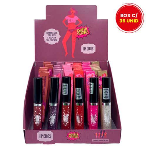 Lip Gloss Super Poderes LGSP - Box c/ 36 unid
