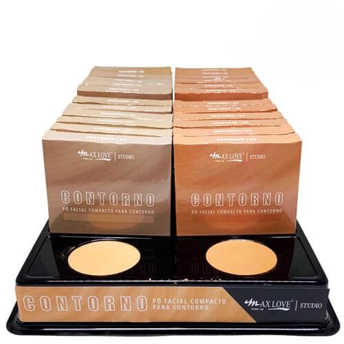 Pó Facial Compacto para Contorno Cor 03 e 04 Max Love - Box c/ 24 unid