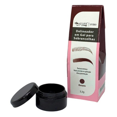 Delineador em Gel para Sobrancelhas Cor Escuro Max Love