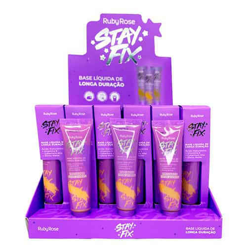 Base Líquida de Longa Duração Stay Fix Grupo 1 Cores Claras Ruby Rose HB-873/G1 - Box c/ 36 unid