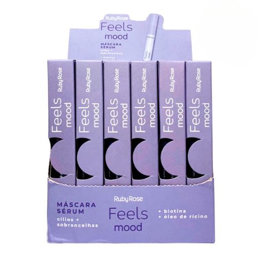 Máscara Sérum Cílios + Sobrancelhas Feels Mood Ruby Rose HB-512 - Box c/ 24 unid
