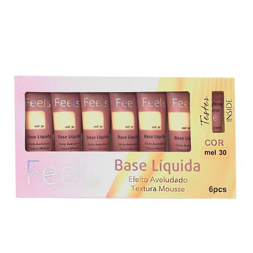 Base Líquida Feels Ruby Rose HB-8053 Mel 30  – Box c/ 06 unid