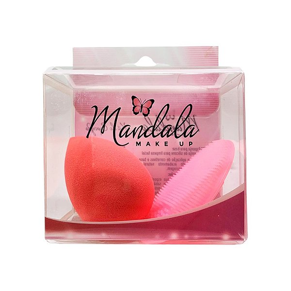 Kit de Esponja Coxinha e Limpador Facial Mandala FP-059