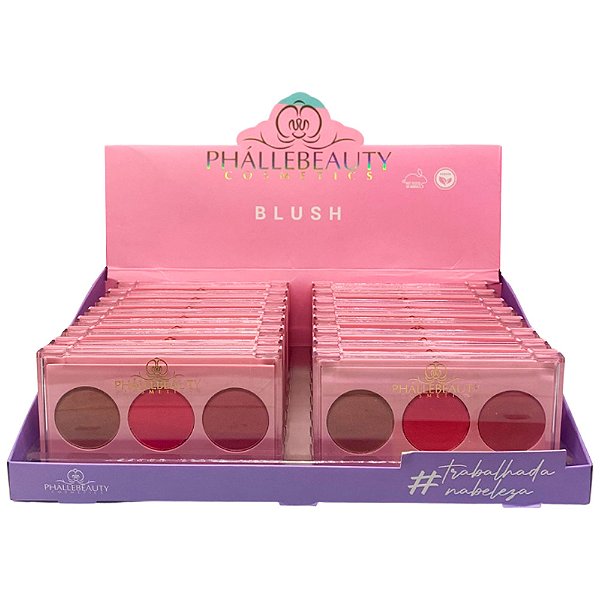 Paleta de Blush #TrabalhadanaBeleza Phállebeauty PH0318 - Box c/ 16 unid