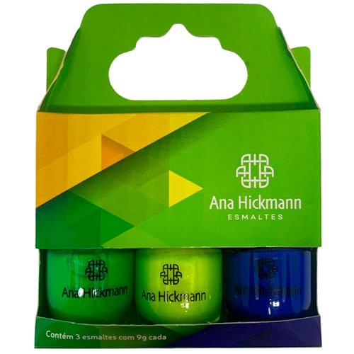 Kit com 03 Esmaltes Neon Brasil Ana Hickmann